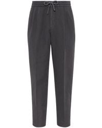 Brunello Cucinelli - Drawstring Pleated Tapered-leg Trousers - Lyst