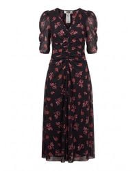 Diane von Furstenberg - Floral Printed V-Neck Dress - Lyst