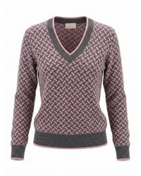 Drumohr - Long Sleeve V-Neck Sweater - Lyst