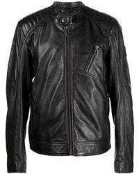 Belstaff - Long-sleeve Leather Jacket - Lyst