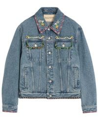 Valentino Garavani - Embroidered Denim Jacket - Lyst