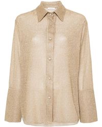 Oséree - Lumiere Lurex Sleeves Shirt - Lyst