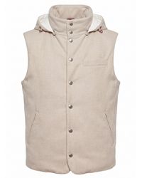Brunello Cucinelli - Hooded Wool Flannel Down Vest - Lyst