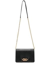 Elisabetta Franchi - Shoulder Bag With Leather-Effect Texture - Lyst