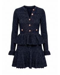 Self-Portrait - Textured Knit Mini Dress - Lyst