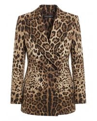 Dolce & Gabbana - Leopard-Print Double-Breasted Blazer - Lyst