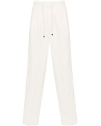 Brunello Cucinelli - Mid-Rise Linen Blend Tapered-Leg Tailored Trousers - Lyst