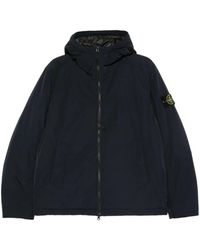 Stone Island - Padded Hooded Jacket With Anti-drop Treatment - Lyst
