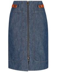 Fendi - 'Chambray' Denim Skirt - Lyst