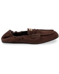Miu Miu - Ruches Suede Loafers - Lyst