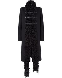 Fendi - Wool And Shearling Coat Virgin - Lyst