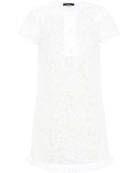 Twin Set - `Actitude` Embroidered Organdy Short Dress - Lyst