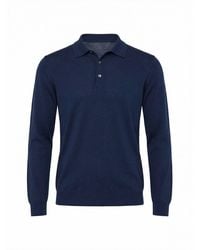 Drumohr - Long Sleeve Logo Polo - Lyst