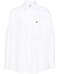 Off-White c/o Virgil Abloh - Logo-embroidered Cotton Shirt - Lyst