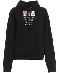 Burberry Flag Oversized Hoodie - Black