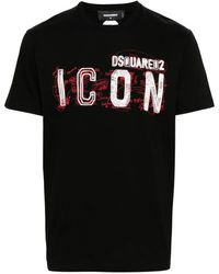 DSquared² - `Icon Scribble Cool Fit` Crew-Neck T-Shirt - Lyst