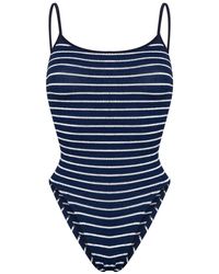 Hunza G - Pamela Striped Swimsuit - Lyst