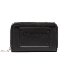 Dolce & Gabbana - Small Zip-Around Wallet With Raised Logo - Lyst