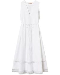 Twinset - Long Dress With Macrame And Belt - Lyst