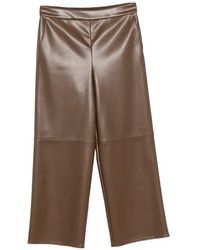 Max Mara - Faux-Leather Cropped Trousers - Lyst