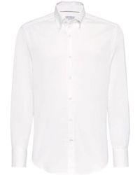 Brunello Cucinelli - Slim Fit Shirt With Button-Down Collar - Lyst