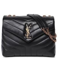 Saint Laurent - `Loulou` Small Leather Bag With Chain - Lyst
