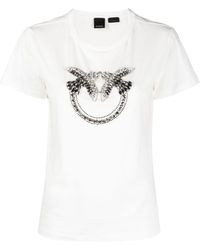 Pinko Crystal-embellished T-shirt - White