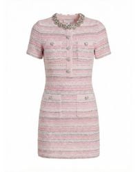 Self-Portrait - Textured Knit Mini Dress - Lyst
