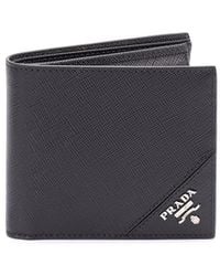 Prada - Saffiano Leather Wallet With Coin Purse - Lyst