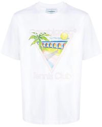 Casablanca - Tennis Club Icon Screen Printed T-shirt Clothing - Lyst