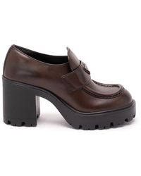 Prada - Vintage Leather Loafers - Lyst