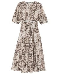 Pinko - Cutout Animal-Print Midi Dress - Lyst