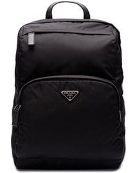 Prada - `Re-Nylon` And Saffiano Leather Backpack - Lyst