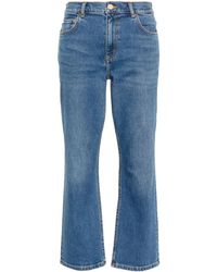 Tory Burch - Cropped Flared Denim Jeans - Lyst