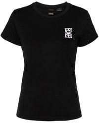 Pinko - Logo-Patch Cotton T-Shirt - Lyst