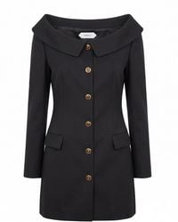 Versace - Grain De Poudre Wool Mini Dress - Lyst