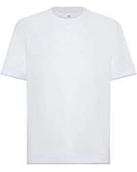 Brunello Cucinelli - Double-Layer Cotton T-Shirt - Lyst