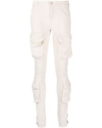 DIESEL P-lan Satin Cargo Pants in White | Lyst