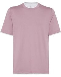 Brunello Cucinelli - Crew-Neck T-Shirt With Faux-Layering - Lyst