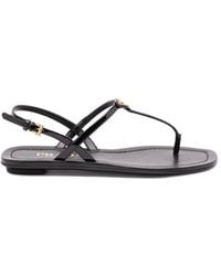 Prada - Patent Leather Flat Sandals - Lyst