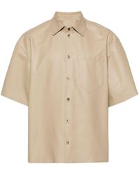 Prada - Leather Shirt - Lyst