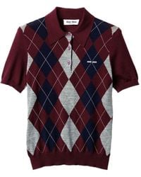 Miu Miu - Wool Polo Shirt - Lyst