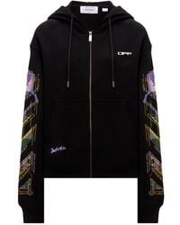 Off-White c/o Virgil Abloh - Arrows-Print Zip-Up Hoodie - Lyst