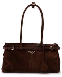 Prada - Bonnie Medium Suede Bag - Lyst