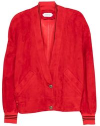 Versace - Suede-Finish Striped-Trim Jacket - Lyst
