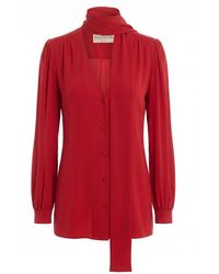 Valentino Garavani - Silk Shirt With Bow - Lyst