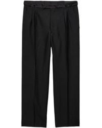 Prada - Pleated Wide-Leg Trousers - Lyst