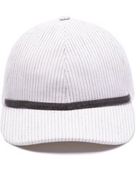 Brunello Cucinelli - Striped Baseball Cap With Shiny Band - Lyst