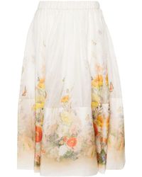 Zimmermann - Tranquillity Floral-print Midi Skirt - Lyst