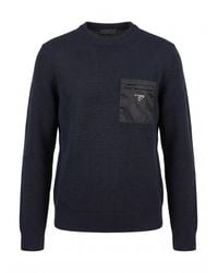 Prada - Sweater With Re-Nylon Detail - Lyst